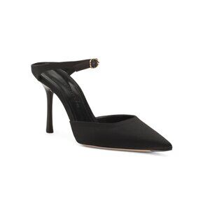 VICTORIA BECKHAM Black Made In Italy Pointed Toe Heeled Mules